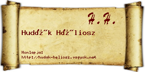 Hudák Héliosz névjegykártya